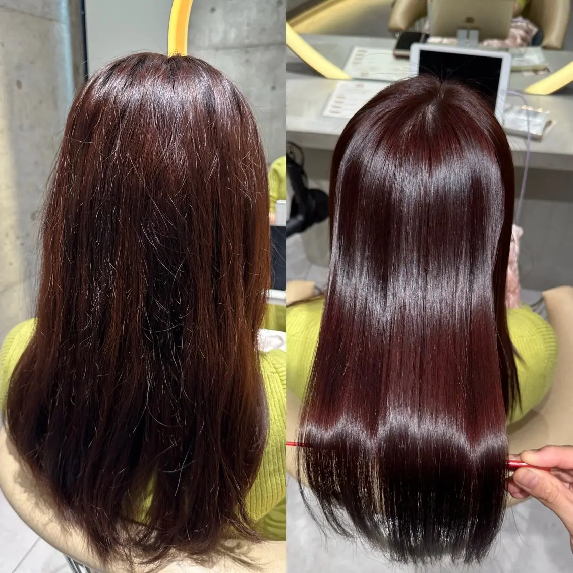 セミロング カット 縮毛矯正 トリートメント ✨髪質改善特化✨副 店長椎葉信乃介のヘアスタイル