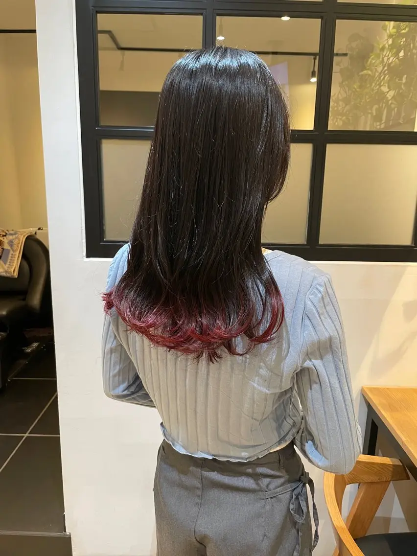 ロング カラー カット ヘアカラー トリートメント ハイトーン/カラー/ 用賀/稲若健太郎のヘアスタイル