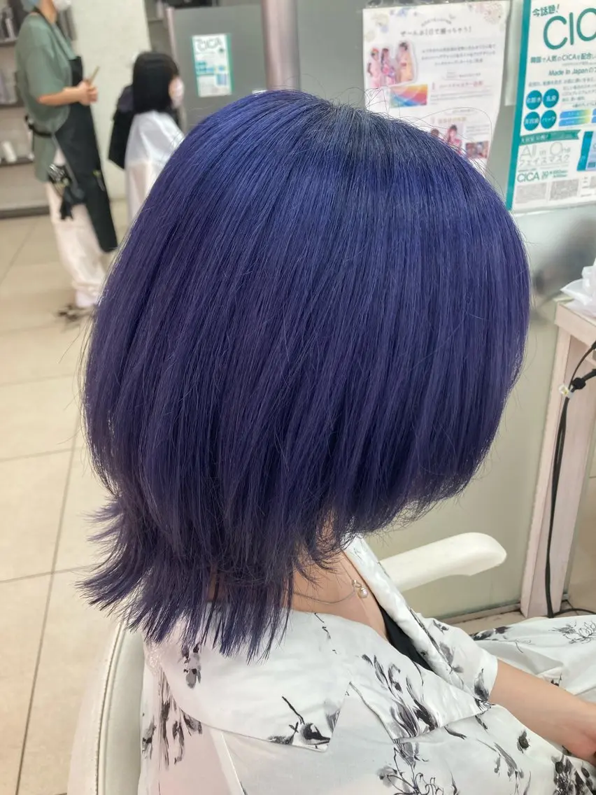 ミディアム カラー 🫧ダメージレス🫧 カラー&縮毛矯正のヘアスタイル