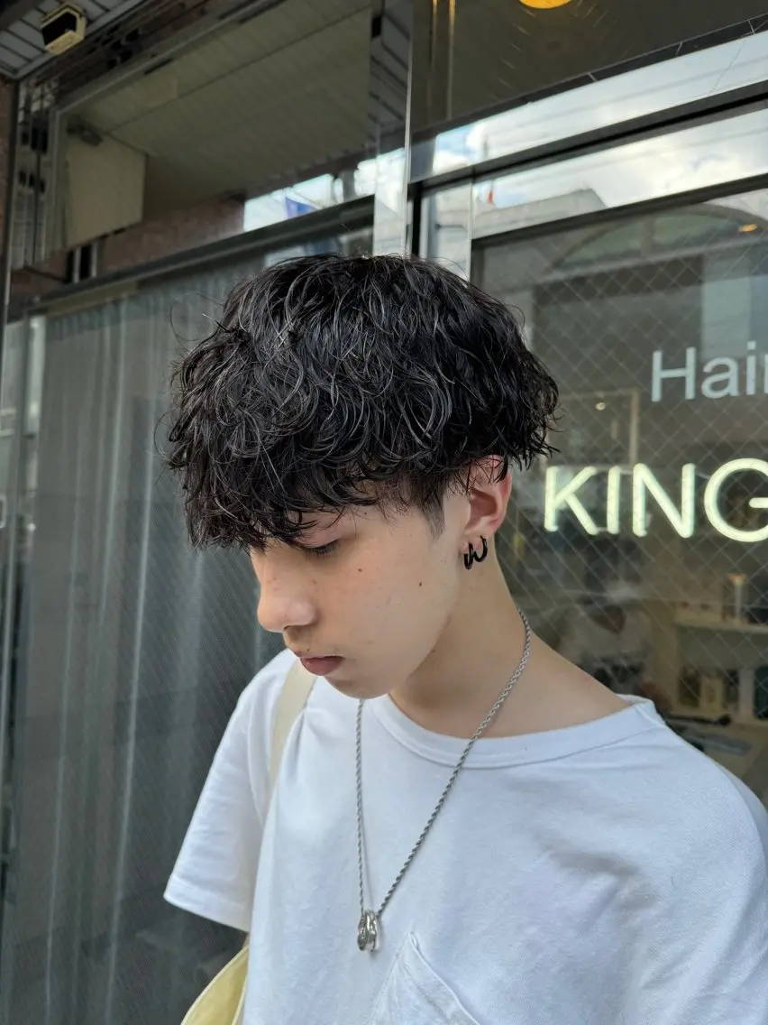 パーマ メンズ カット パーマ 京都駅/メンズサロン 山田司のヘアスタイル