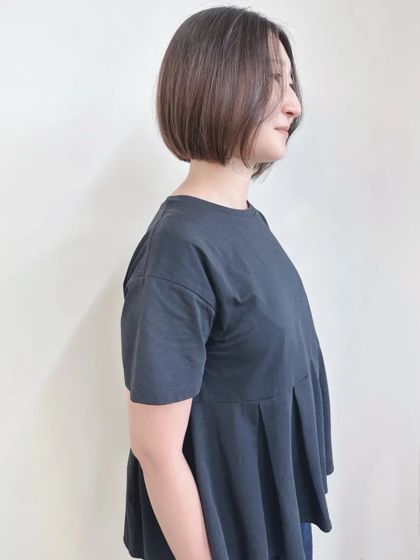 ミディアム カラー カット ヘアカラー トリートメント ボブ/ゆるふわ ボブパーマ/とういのヘアスタイル
