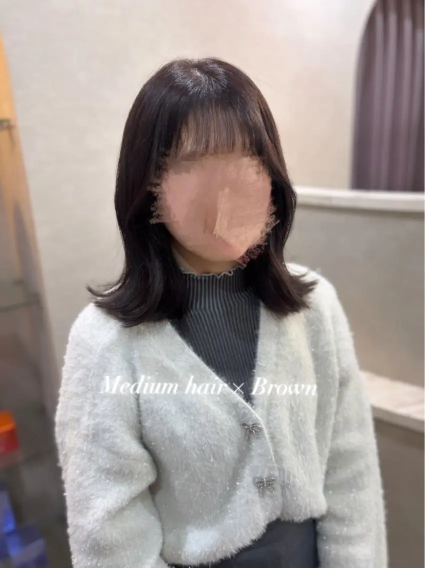 ミディアム カット ヘアカラー 縮毛矯正 🫧aika/大宮 /暖色系カラー🫧のヘアスタイル
