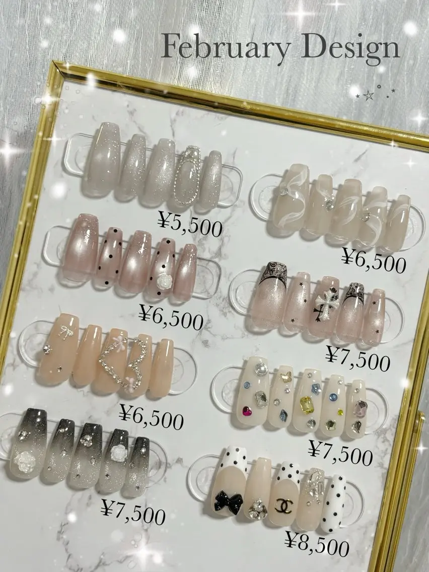 ネイル ドット フラッシュネイル フレンチネイル ハート 韓国ネイル ハンドネイル YM nailのネイルデザイン