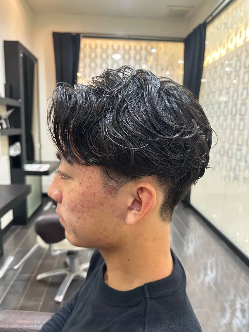 パーマ メンズ ナチュラルヘア 神田一瑳のヘアスタイル