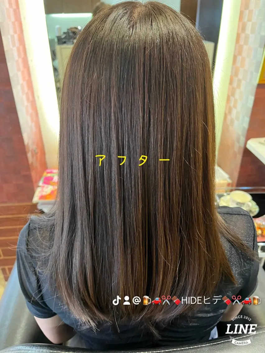 セミロング カラー ネイビーカラー 織田 英之のヘアスタイル