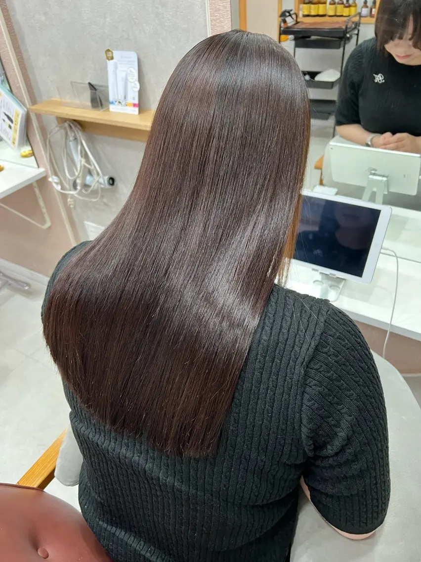 ロング 縮毛矯正 🐝Haney .haruka🐝のヘアスタイル