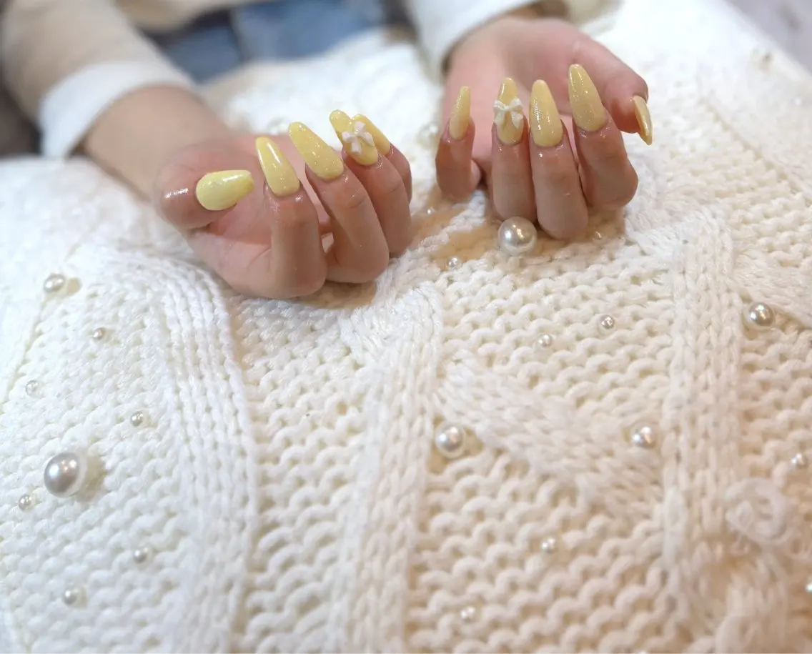 メンズ ネイル 長さ出し メンズネイル リボン ネイルチップ ハンドネイル MIMnail メンズネイリストのネイルデザイン