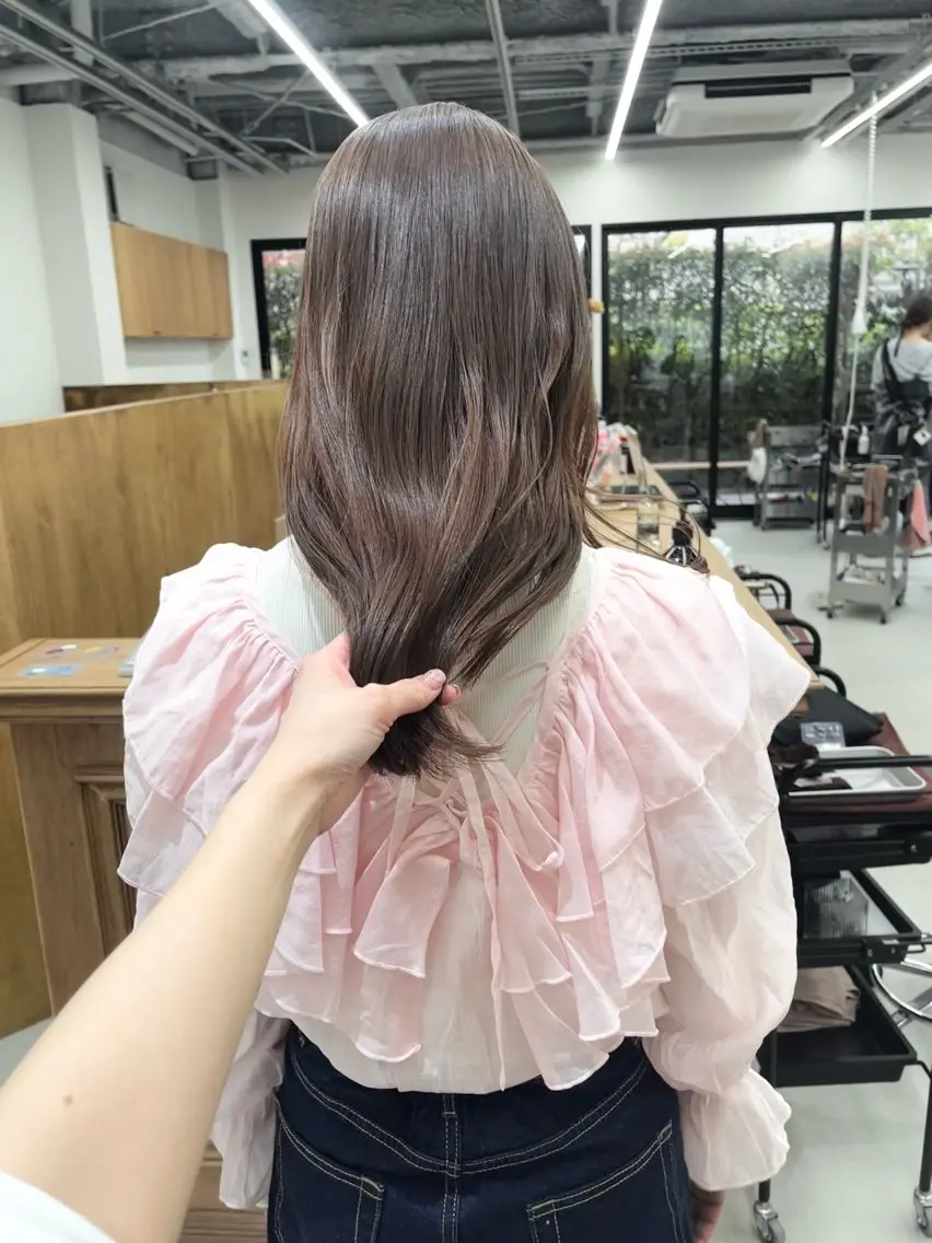 セミロング カラー ヘアアレンジ ブリーチ ダブルカラー ブリーチなしカラー カット ヘアカラー トリートメント ena/ブリーチなし 透明感・レイヤー🎀のヘアスタイル
