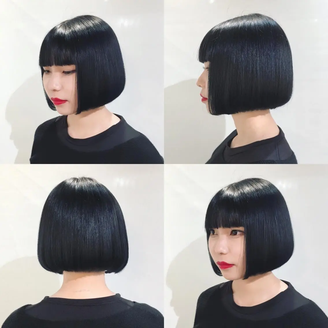 ショート カラー ヘアアレンジ 黒髪 ブリーチ ブルーカラー ブルーブラック ネイビーカラー 柔らか垢抜けｶﾗｰと ｶｯﾄ🫧ASUKAのヘアスタイル