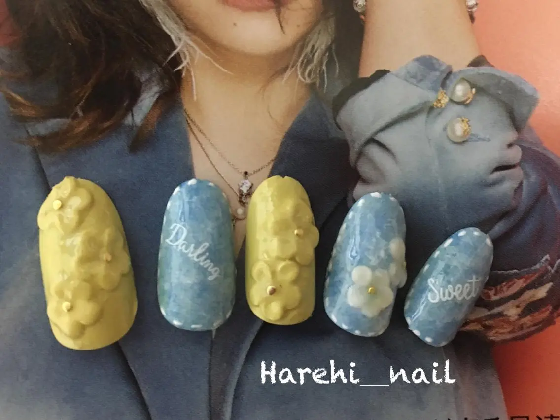 ネイル 黄色 Harehi_ nailのネイルデザイン