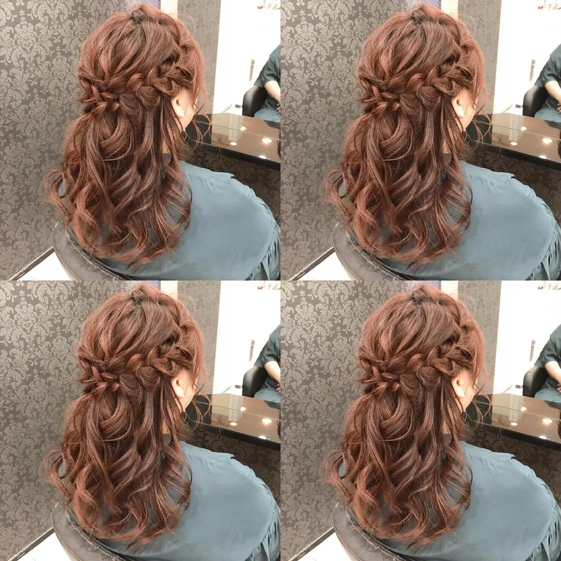セミロング ヘアアレンジ ハーフアップ ヘアセット 🌷MAYU 🌷のヘアスタイル