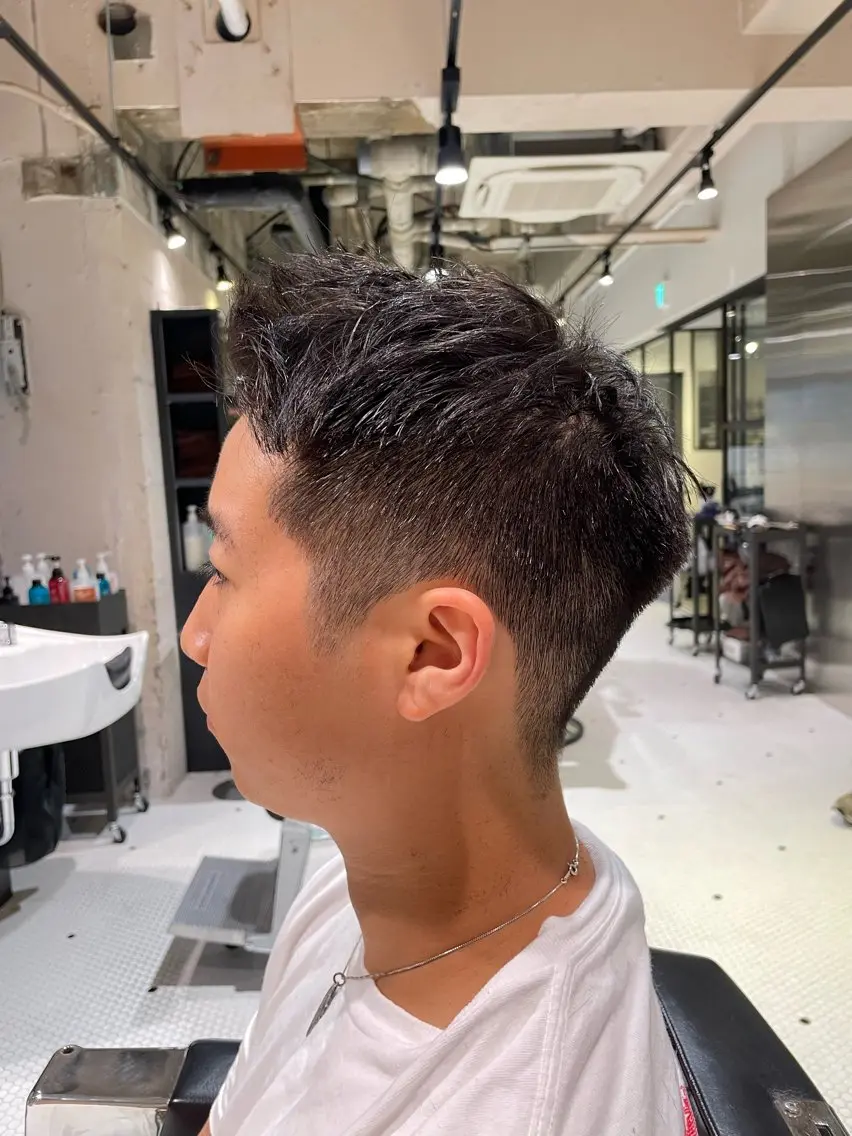 ショート メンズ カット 💈フェード× パーマ🔥松下💈のヘアスタイル