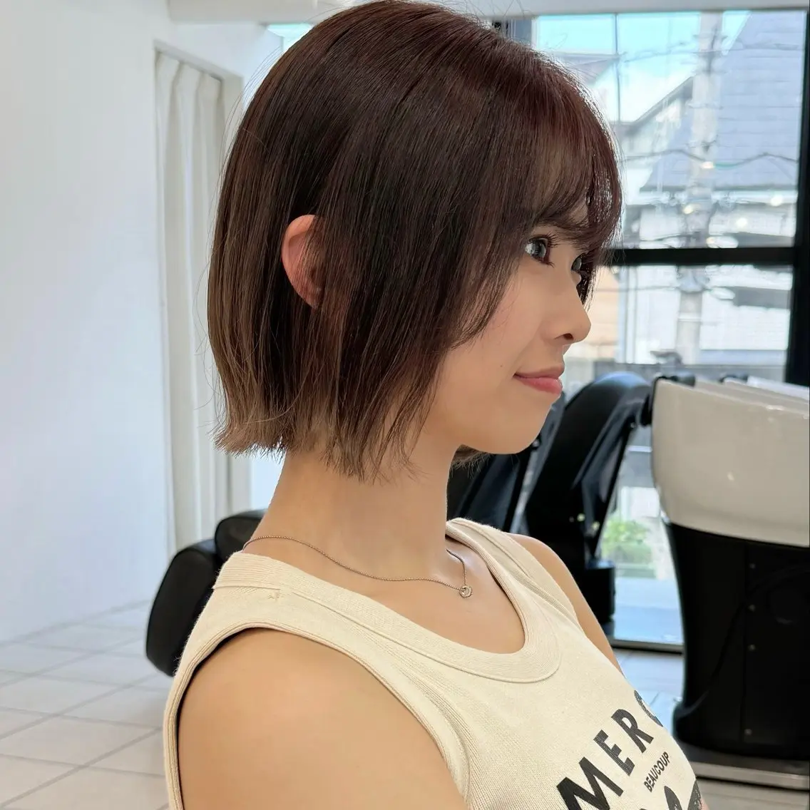 ショート カラー 切りっぱなしボブ ボブ ショートヘア 畔上 尚也のヘアスタイル