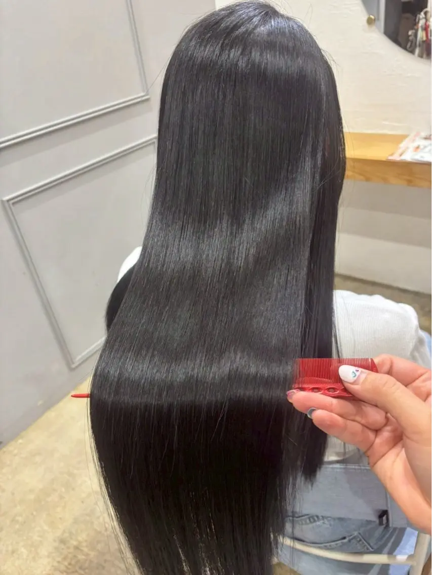 ロング トリートメント ヘアカラー 縮毛矯正 高良 丹奈のヘアスタイル