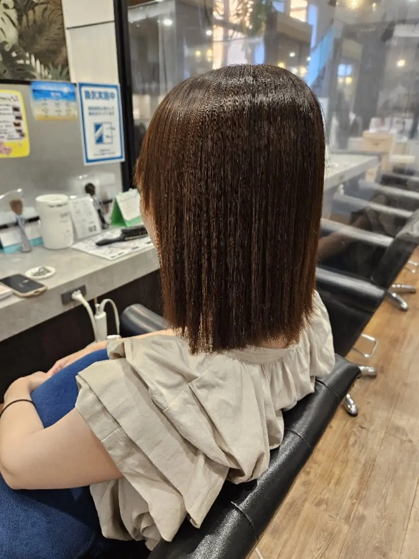 ミディアム パーマ 縮毛矯正 トリートメント 関口 友菜のヘアスタイル