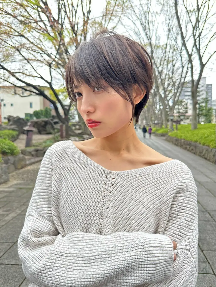 ショート くびれヘア 髪質改善 ショートヘア 縮毛矯正/レイヤー taiga🐯のヘアスタイル