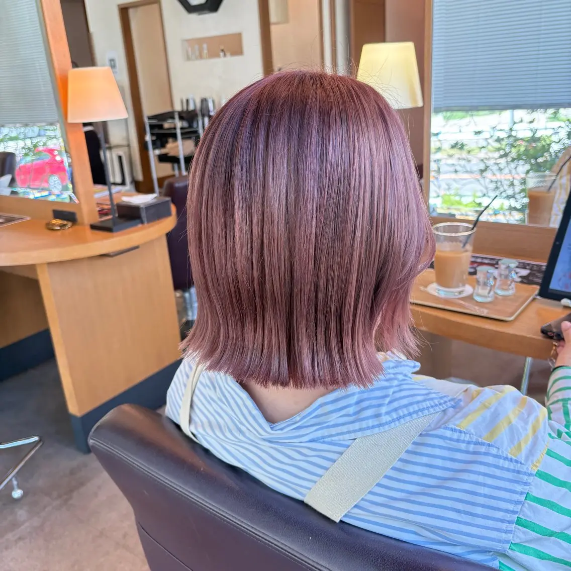 ミディアム カラー カット ヘアカラー トリートメント SOUPLE 土谷優乃のヘアスタイル
