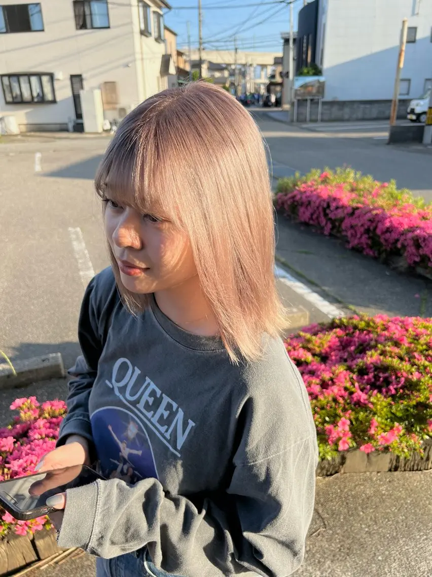 ミディアム カラー ヘアカラー トリートメント 池本 勇大のヘアスタイル
