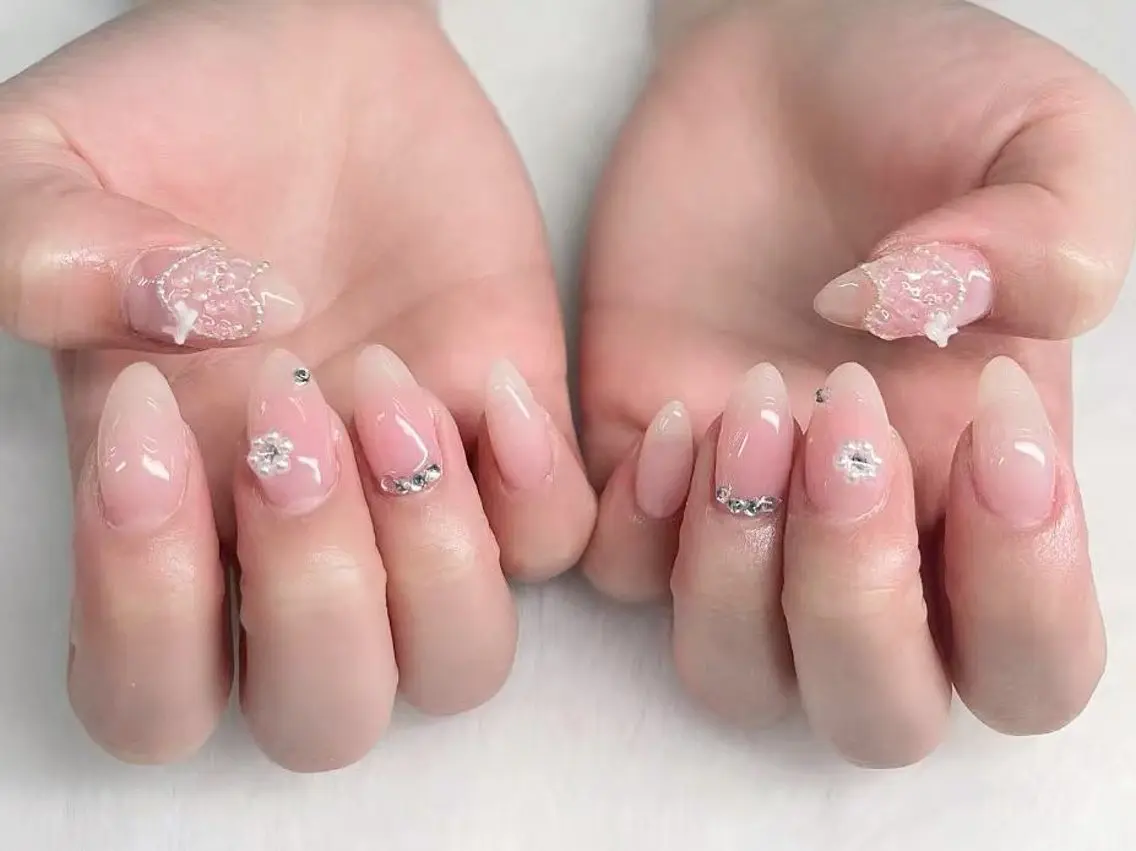 ネイル 長さ出し ジェルネイル マグネットネイル 持ち込み パラジェル ハンドネイル EGAO NAIL 錦糸町店のネイルデザイン