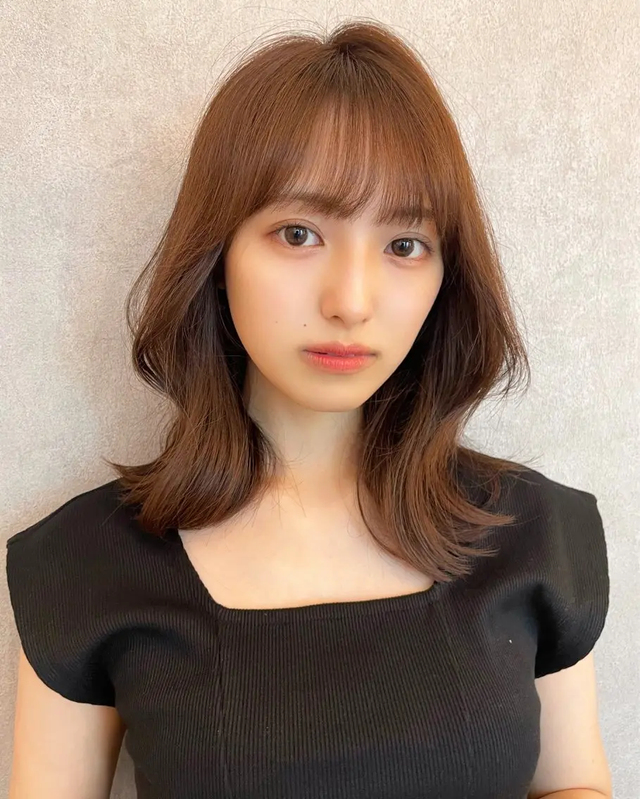 ミディアム カラー カット ヘアカラー 上品ヘア🤍顔周り/ レイヤー✨/林遼一郎のヘアスタイル