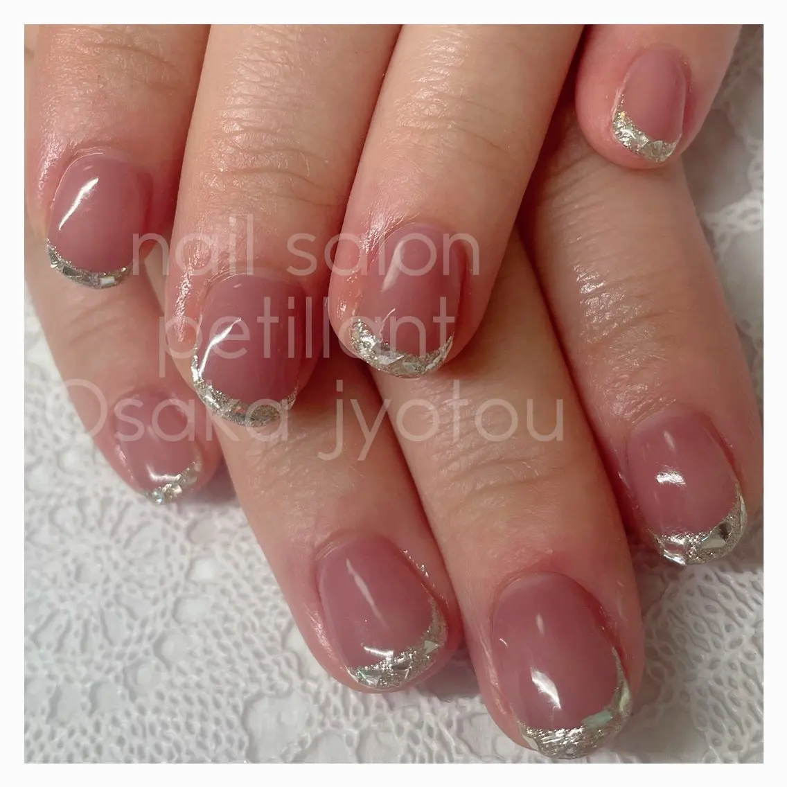 ネイル フレンチネイル ガラスフレンチ nail salon petillantのネイルデザイン