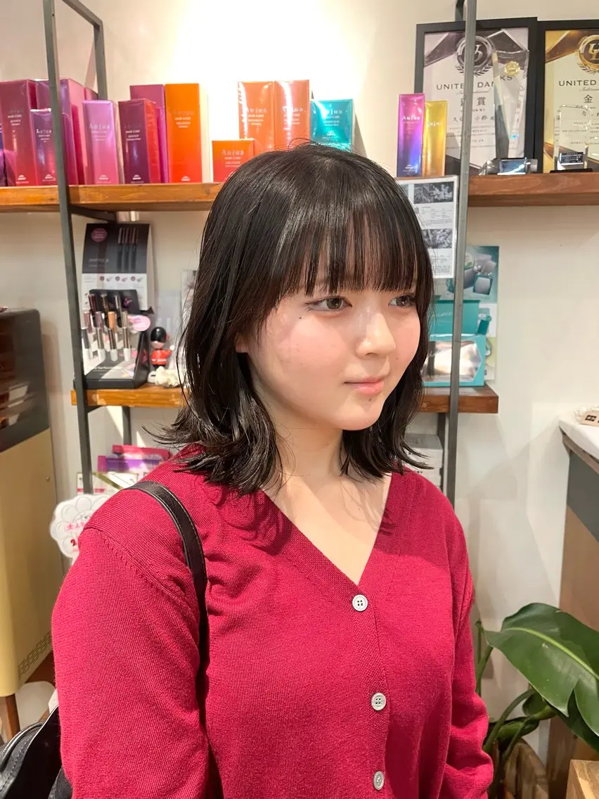 ミディアム パーマ カット 縮毛矯正 このみ/髪質改善 /ヘアアレンジ🫧のヘアスタイル