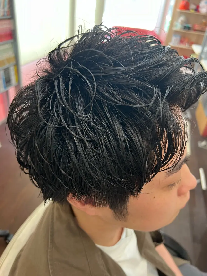 パーマ メンズ メンズパーマ ニュアンスパーマ カット パーマ まさき✂︎ /ブリーチカラーのヘアスタイル