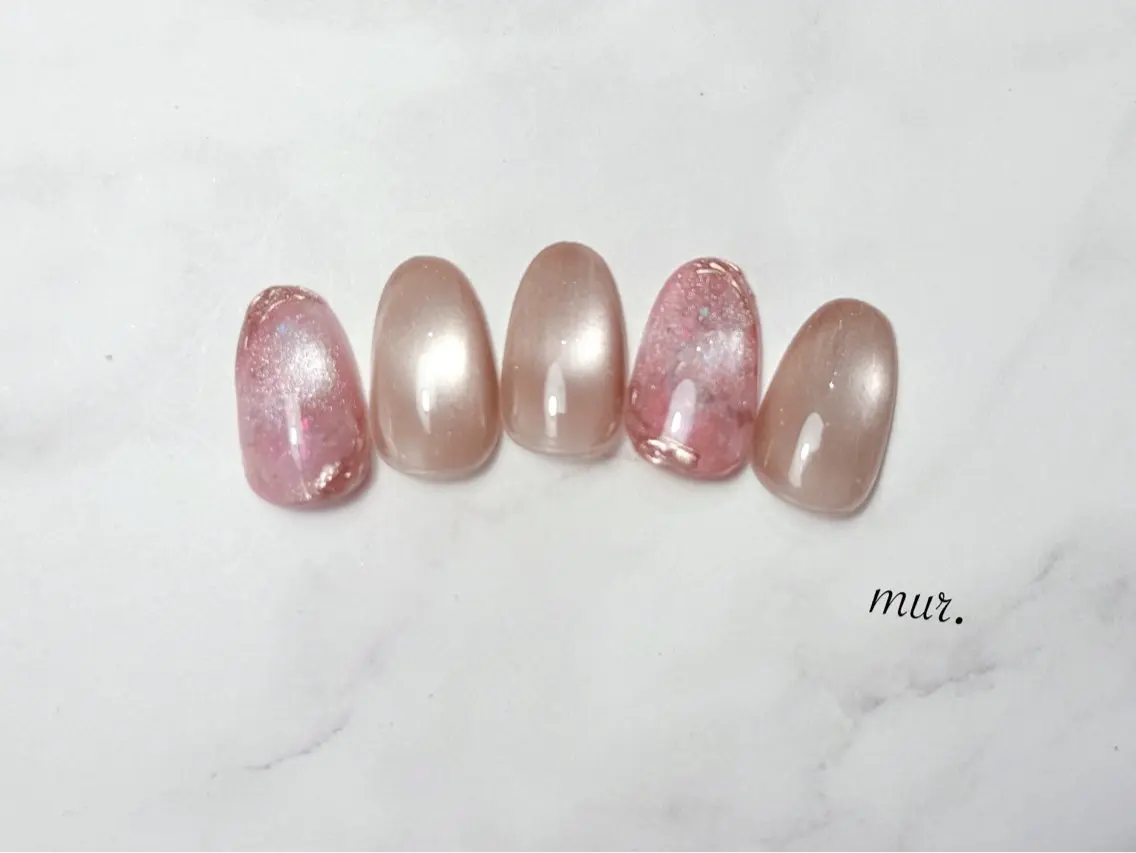 ネイル アートネイル ピンク ハンドネイル mur. harukaのネイルデザイン