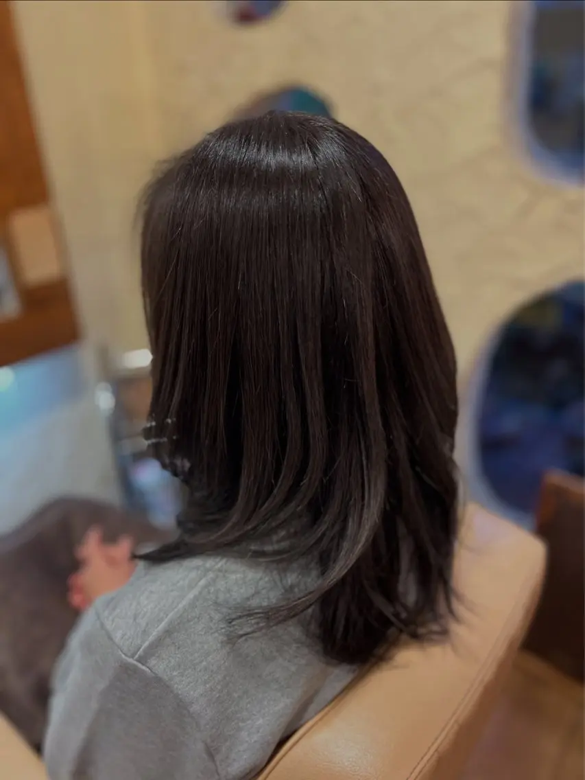 セミロング カット トリートメント ヘアセット 柘植 雅大のヘアスタイル
