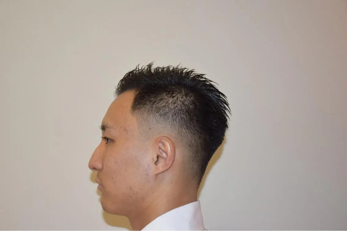ショート メンズ フェードカット スキンフェード カット 福井 稜平のヘアスタイル