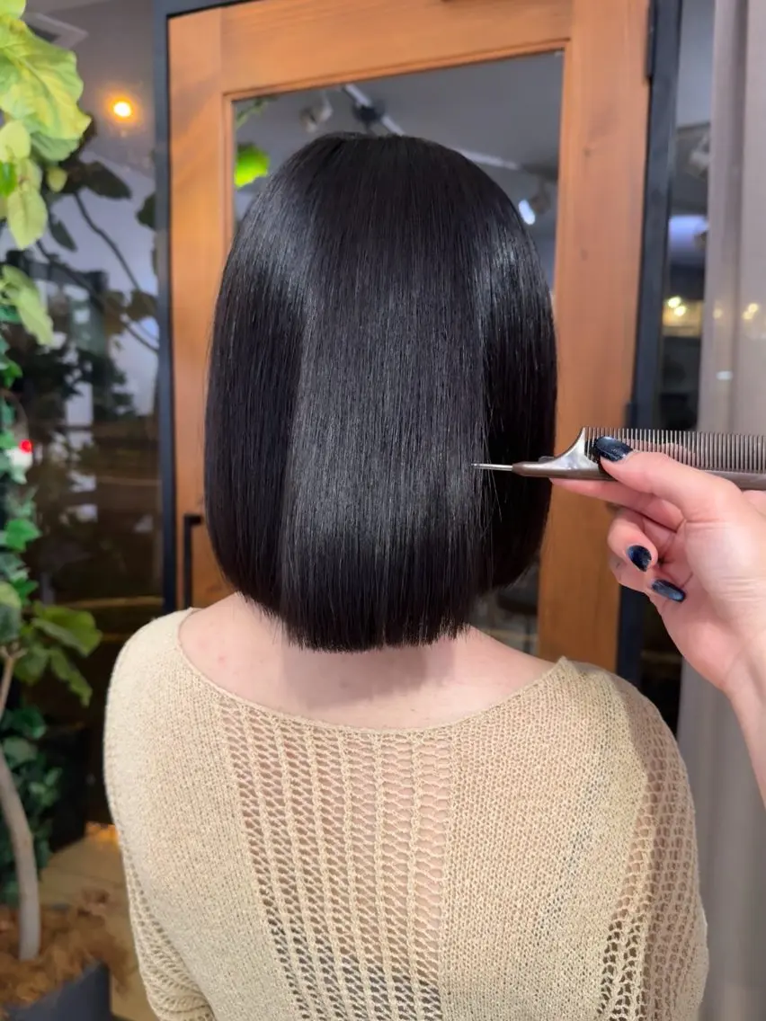 ショート ボブ 縮毛矯正 縮毛矯正 吉田 葉音のヘアスタイル