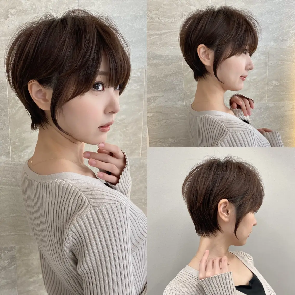🌈初めての方におすすめ🌈【小顔ショートカット】+【イルミナカラーより低ダメージN.フルカラー】+【高保湿tr】の写真