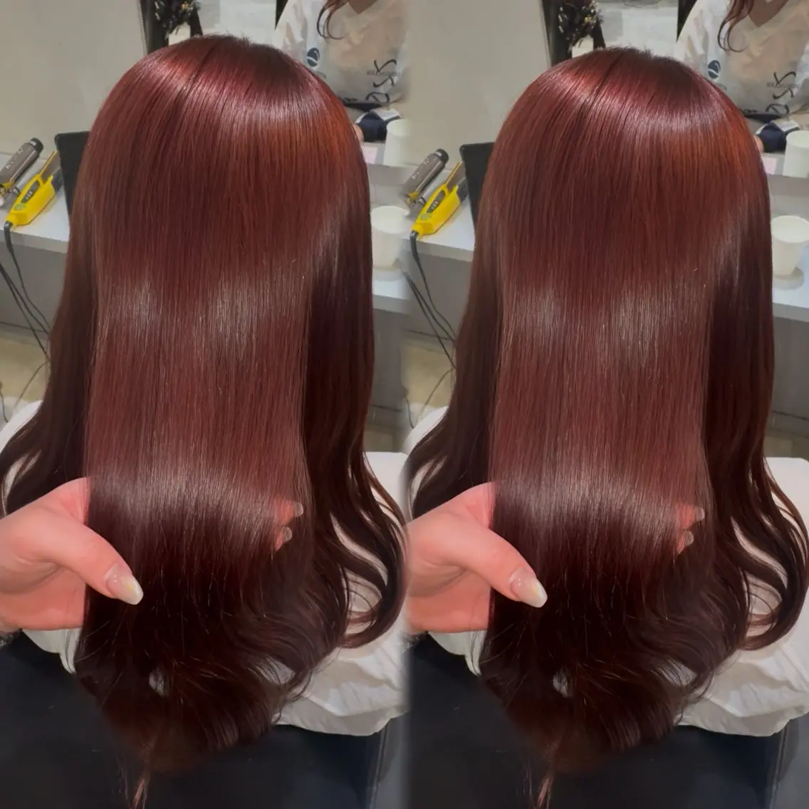 ミディアム ヘアカラー トリートメント ブリーチなしWカラー エクステ/スズ‎🤍のヘアスタイル