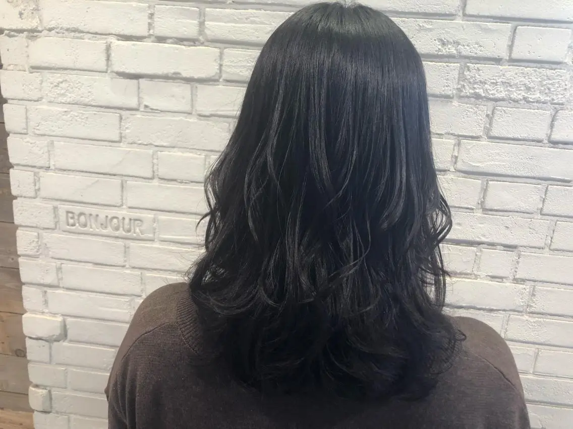ミディアム カラー パーマ ヘアアレンジ 大山 望のヘアスタイル