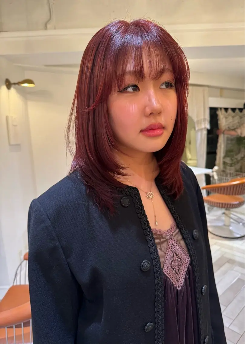 カラー ヘアカラー ブリーチカラー🎀 韓国風/寺門美優のヘアスタイル