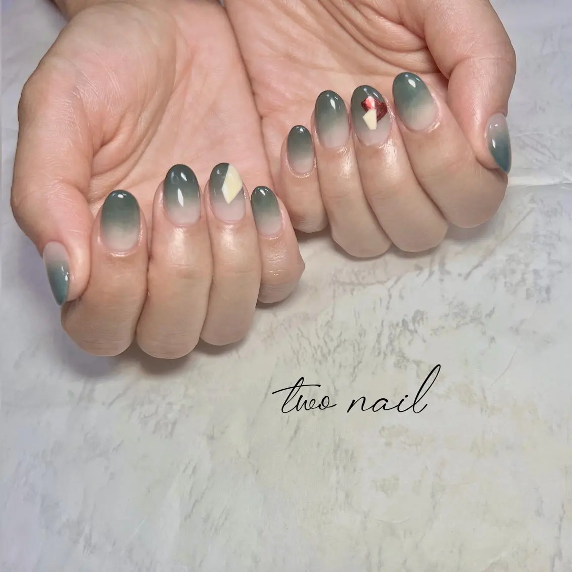 ネイル アートネイル フットネイル ハート ニュアンスネイル オフィスネイル two nailのネイルデザイン