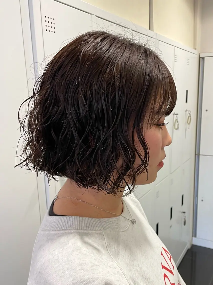 パーマ 透け感/ベージュ カラー/tuburaのヘアスタイル