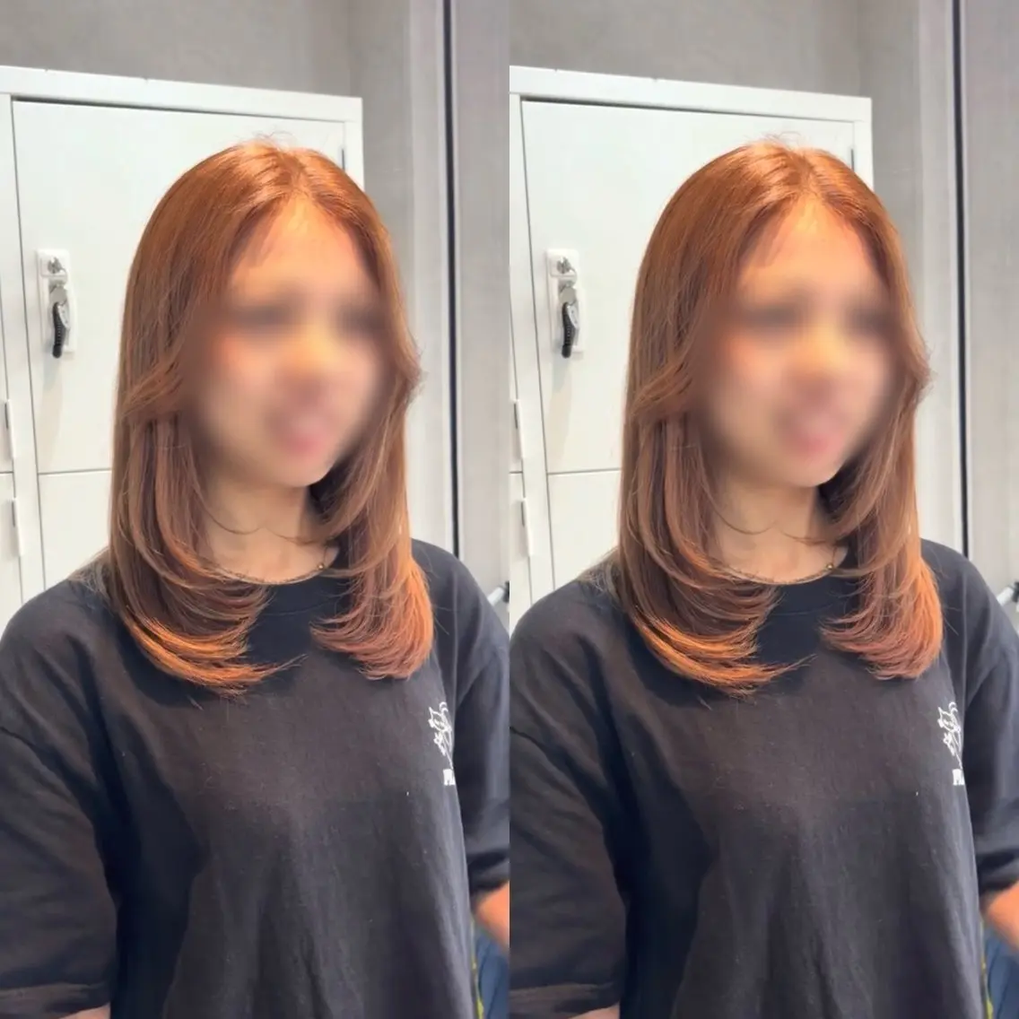 セミロング カラー ブラウンカラー オレンジ オレンジブラウン レイヤーカット カット ヘアカラー トリートメント カットモデル募集🍒 りおのヘアスタイル