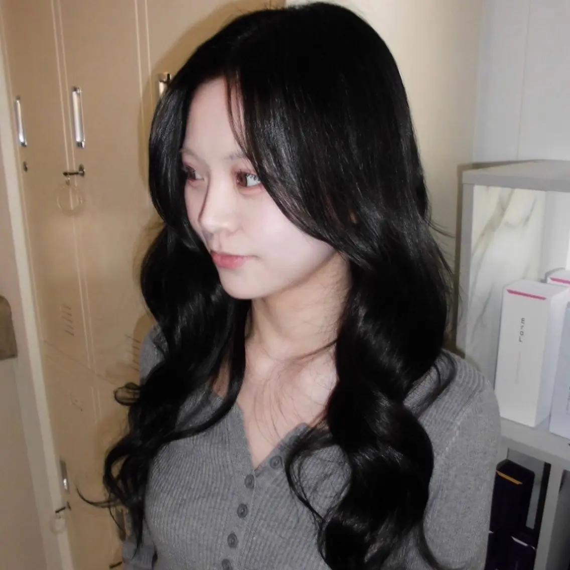 ロング カラー 黒髪 韓国風ヘア ロング トリートメント メイ/和歌山美容室/ Emitas.のヘアスタイル