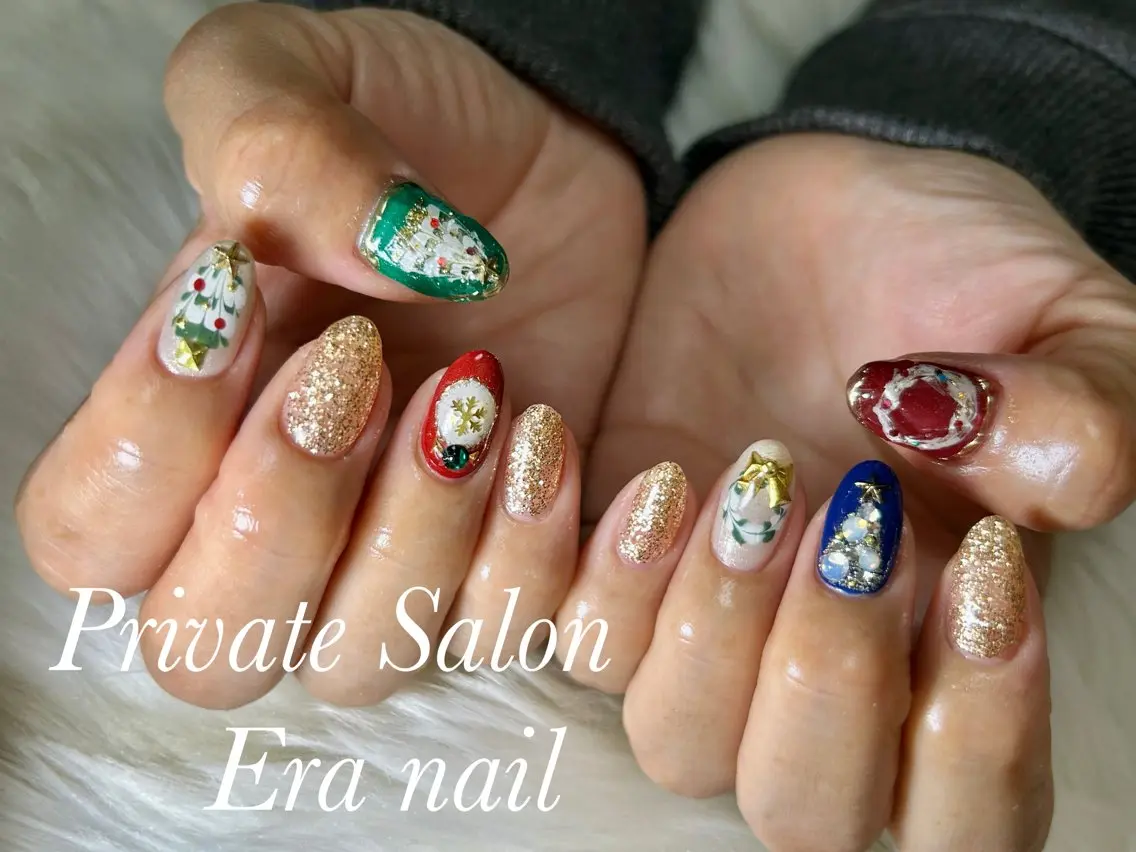 ネイル 冬ネイル クリスマス Era nailのネイルデザイン