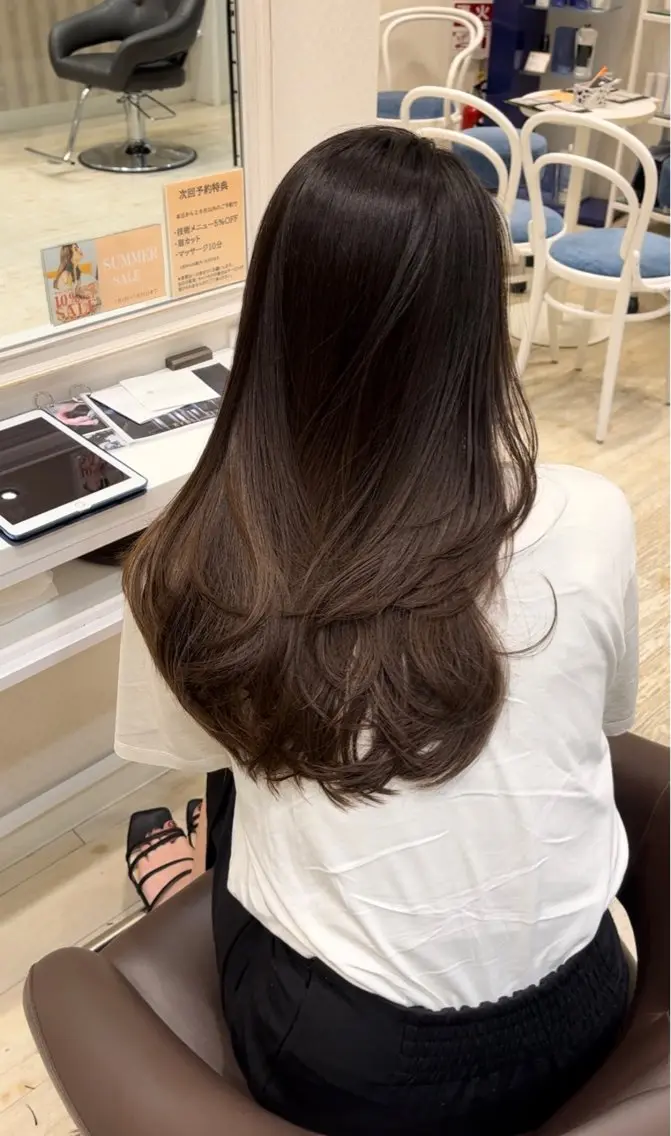 セミロング レイヤーカット 福田 しずくのヘアスタイル