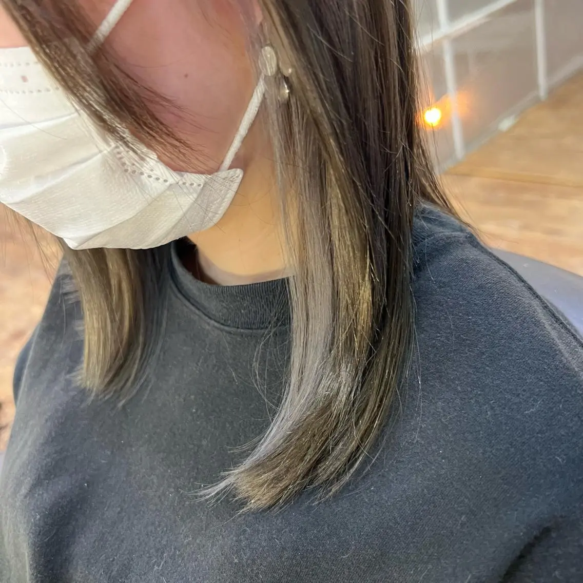 カラー グレージュ シルバー ヘアカラー インナーカラー♡ Nanakoのヘアスタイル