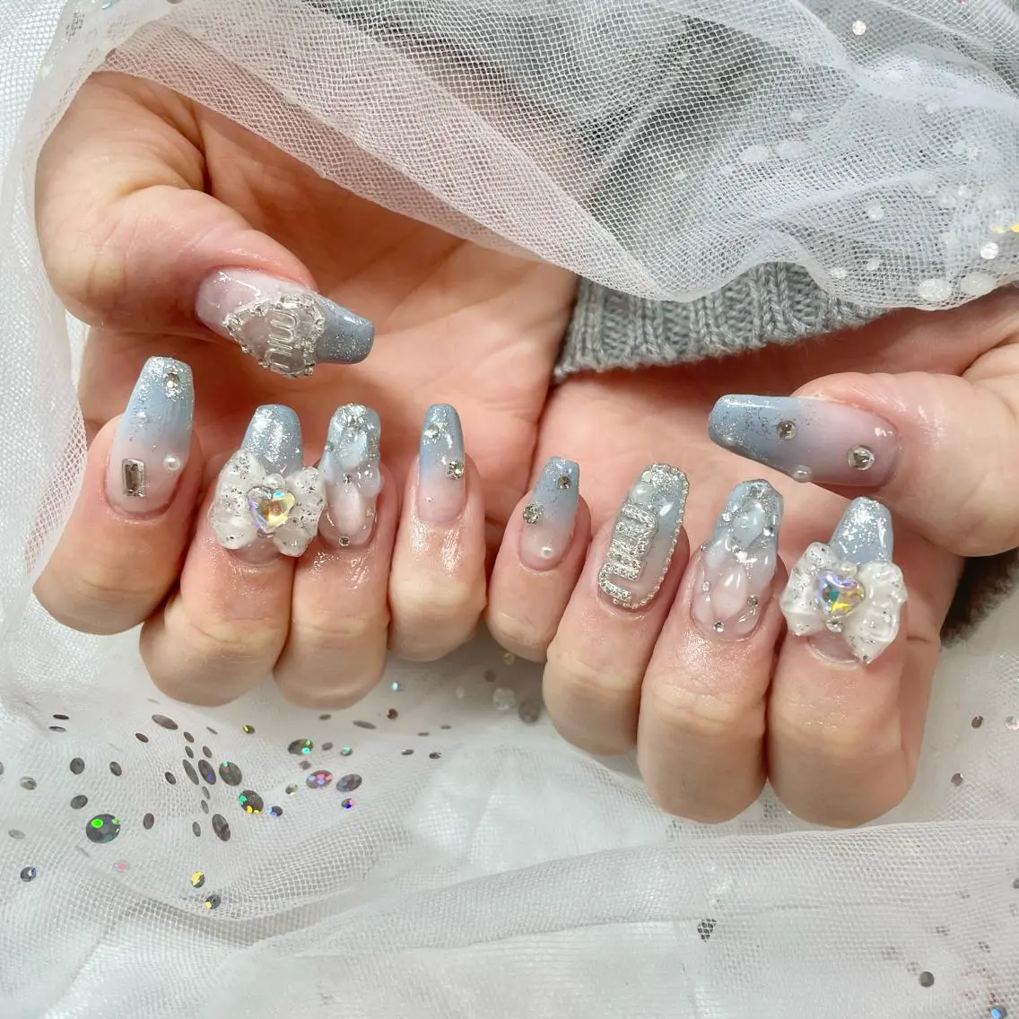 ロング ネイル ハンドネイル 🎀AYAKO 🎀中韓ネイルのネイルデザイン
