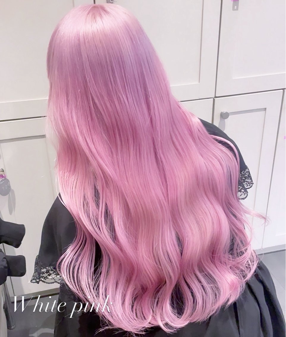 カラー ピンクカラー ホワイトピンク ヘアカラー 複雑履歴/縮毛矯正 ブリーチ/ikiRuのヘアスタイル