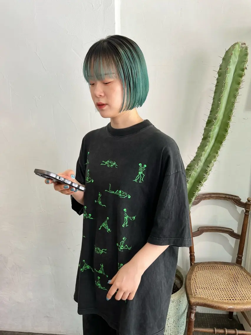 ショート カラー ブリーチ ケアブリーチ ミント ミントグリーン ボブ カット ヘアカラー 千葉 郁也のヘアスタイル