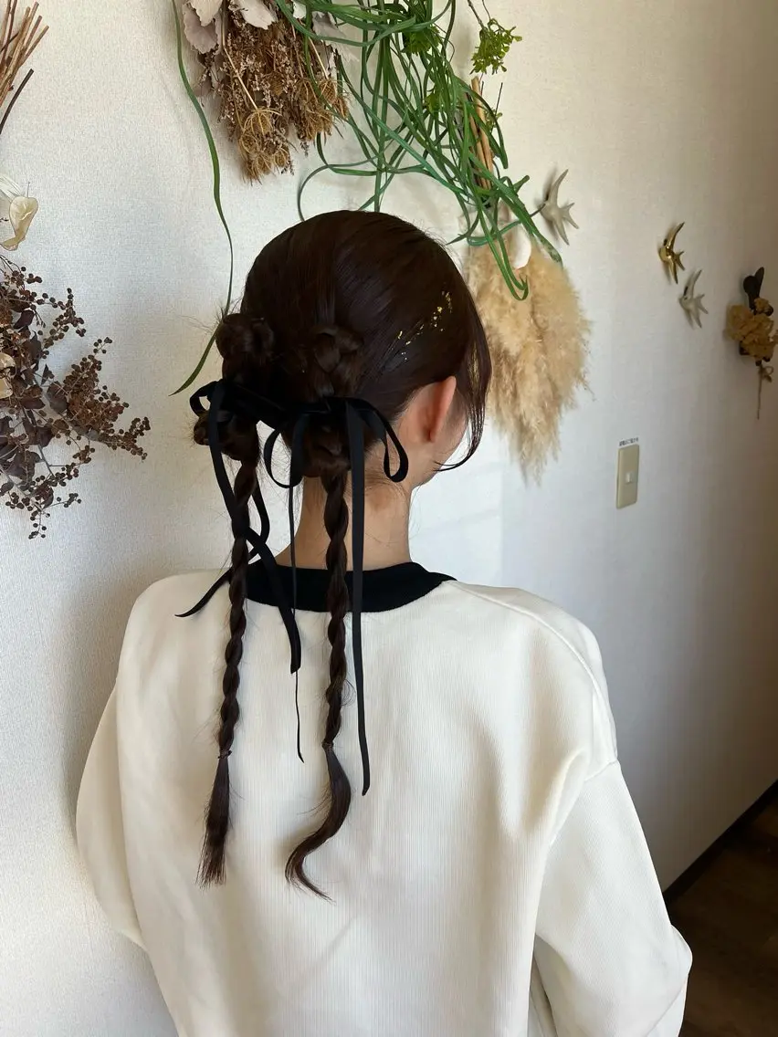 ヘアアレンジ 結婚式・ブライダル 卒業式のヘアスタイル ヘアセット 💎【艶カラー】 ほのか💎のヘアスタイル