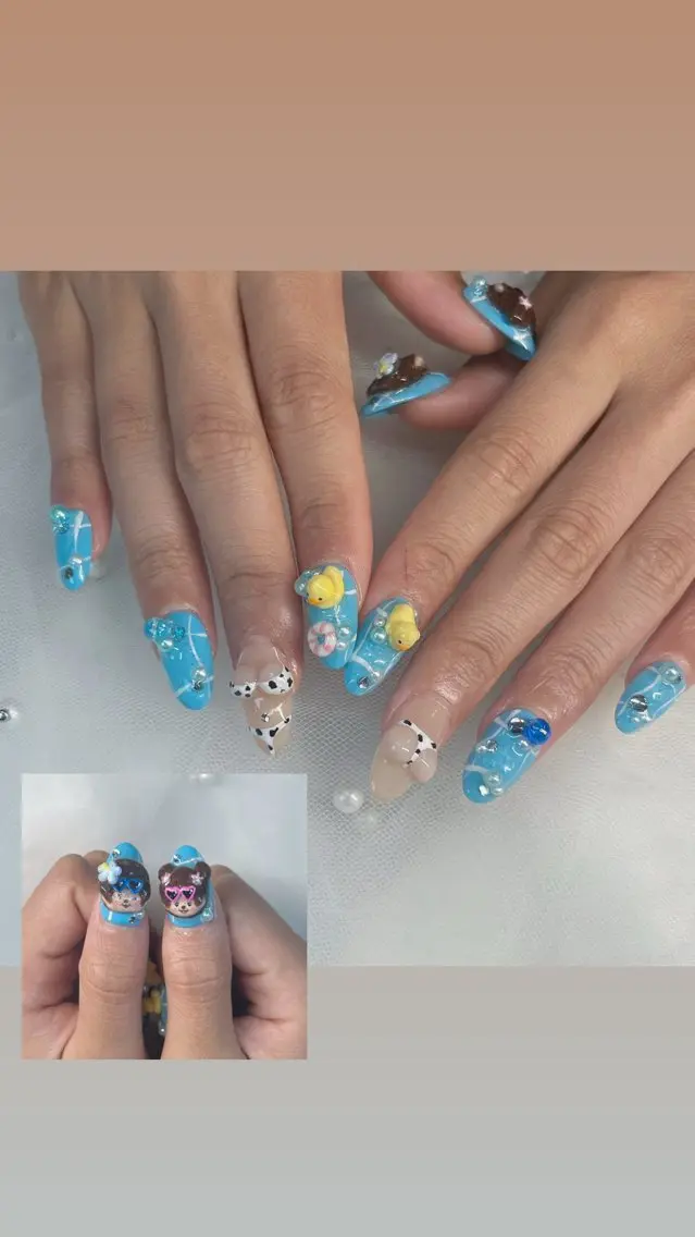 ネイル 長さ出し 持ち込み スカルプネイル ハンドネイル BlueDaisy 栄本店のネイルデザイン