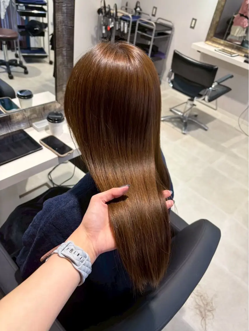 ロング 縮毛矯正 beleef. yunaのヘアスタイル