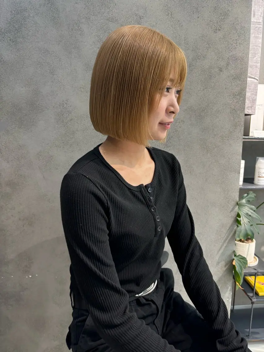 ショート ボブ/透明感ベージュ 🫧クルミ🌟のヘアスタイル