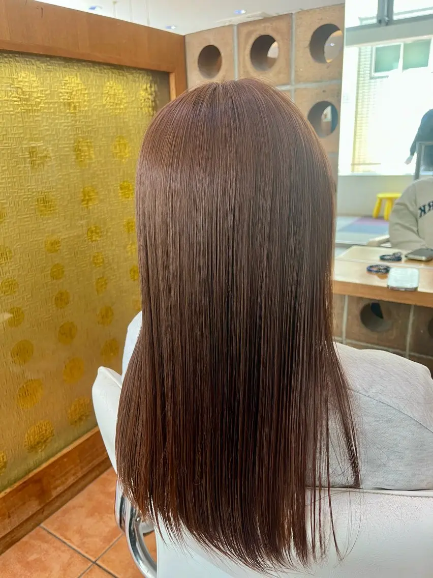 ロング カラー ワンレンボブ ショートボブ ベージュカラー ブリーチ ケアブリーチ ヘアカラー トリートメント 🥀髪質改善/ 透明感🥀ユイキのヘアスタイル